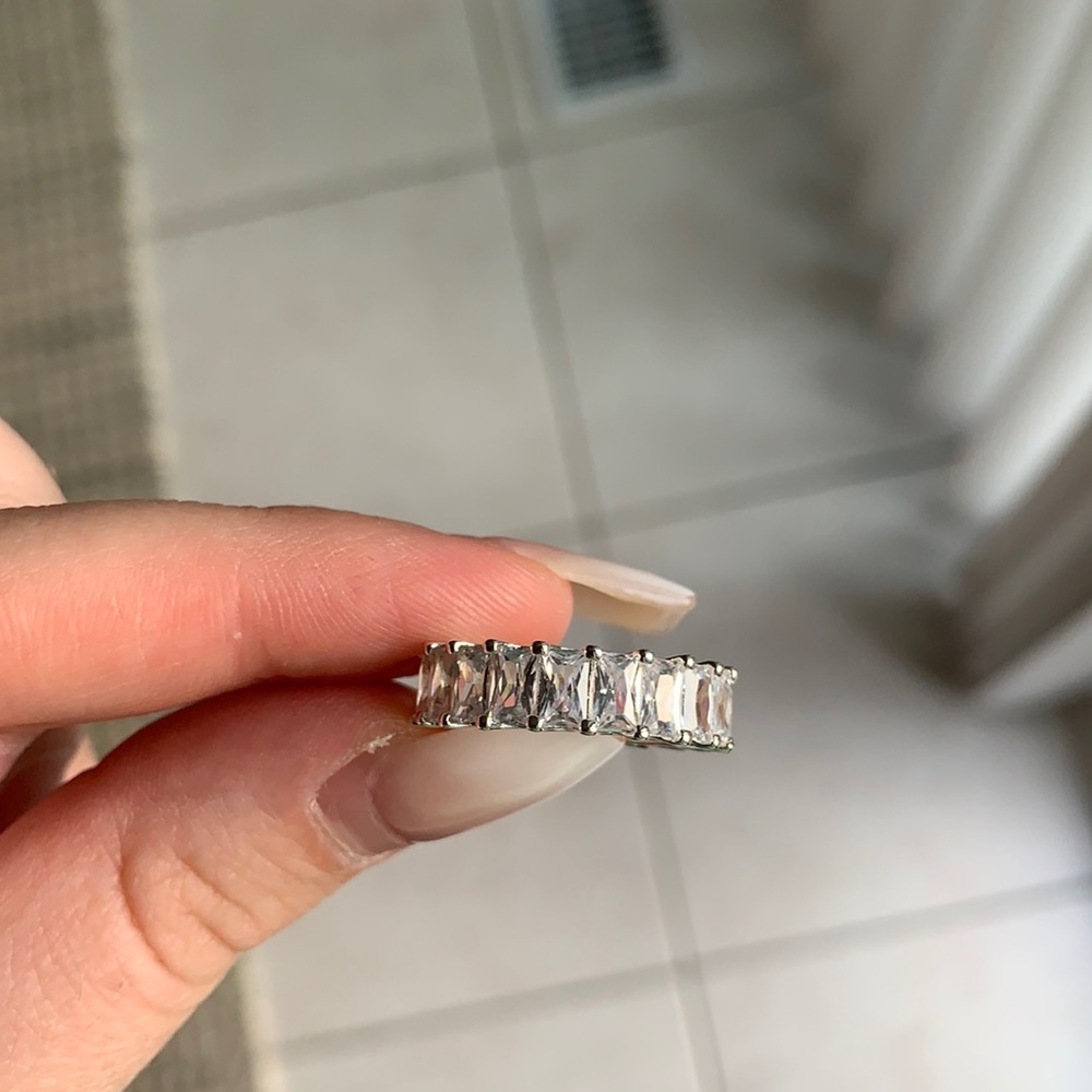 Silver baguette ring